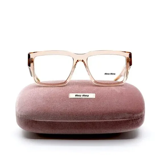 NEW MIU MIU MU02XV PEACH TRANSPARENT AUTHENTIC EYEGLASSES FRAME - Picture 6 of 14